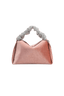 mini top handle bag in pink and silver