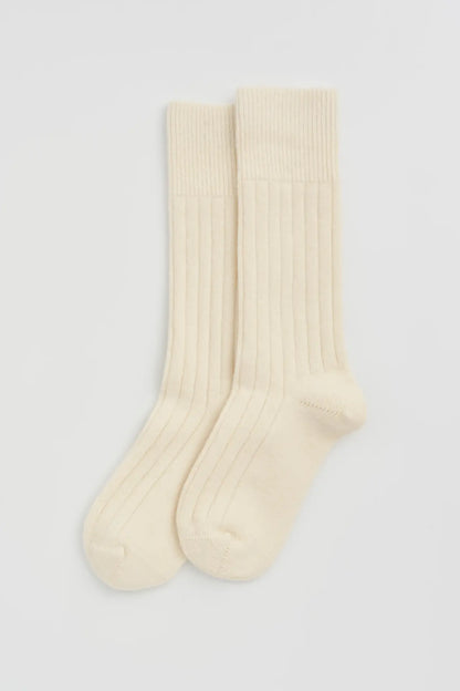 cozy cream colored merino wool socks ✿ shop small gifts for women from wallflower