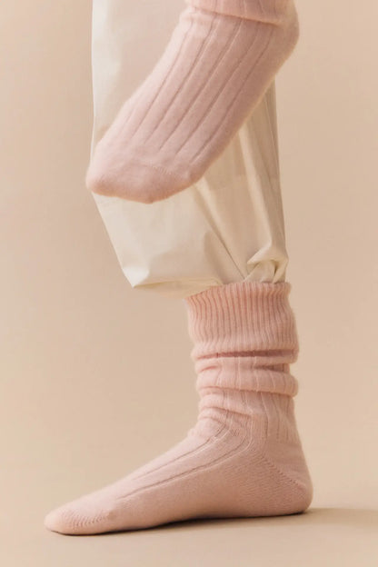 Frosting Pink Merino Bed Socks
