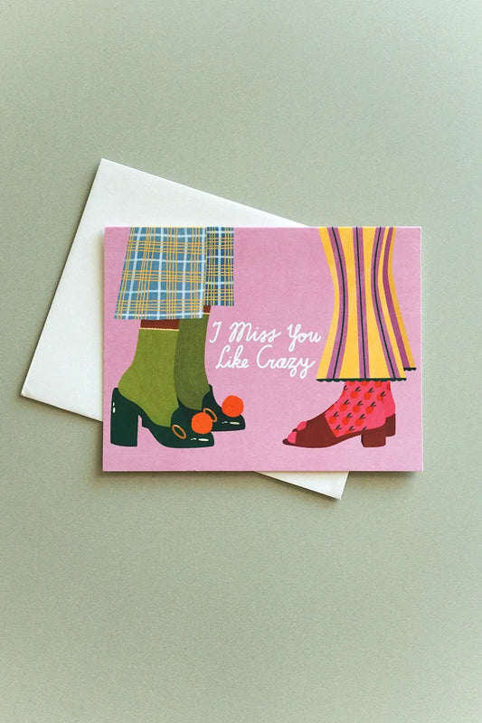 Stylish Socks I Miss You Card