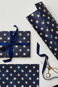 navy star gift wrap paper