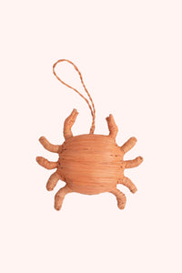 woven peach crab • shop beachy ornaments on wallflower
