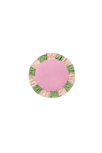 cute coaster set of two pink round ruffle drink coasters