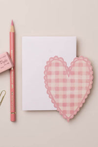 Pink Heart Gingham Mini Card