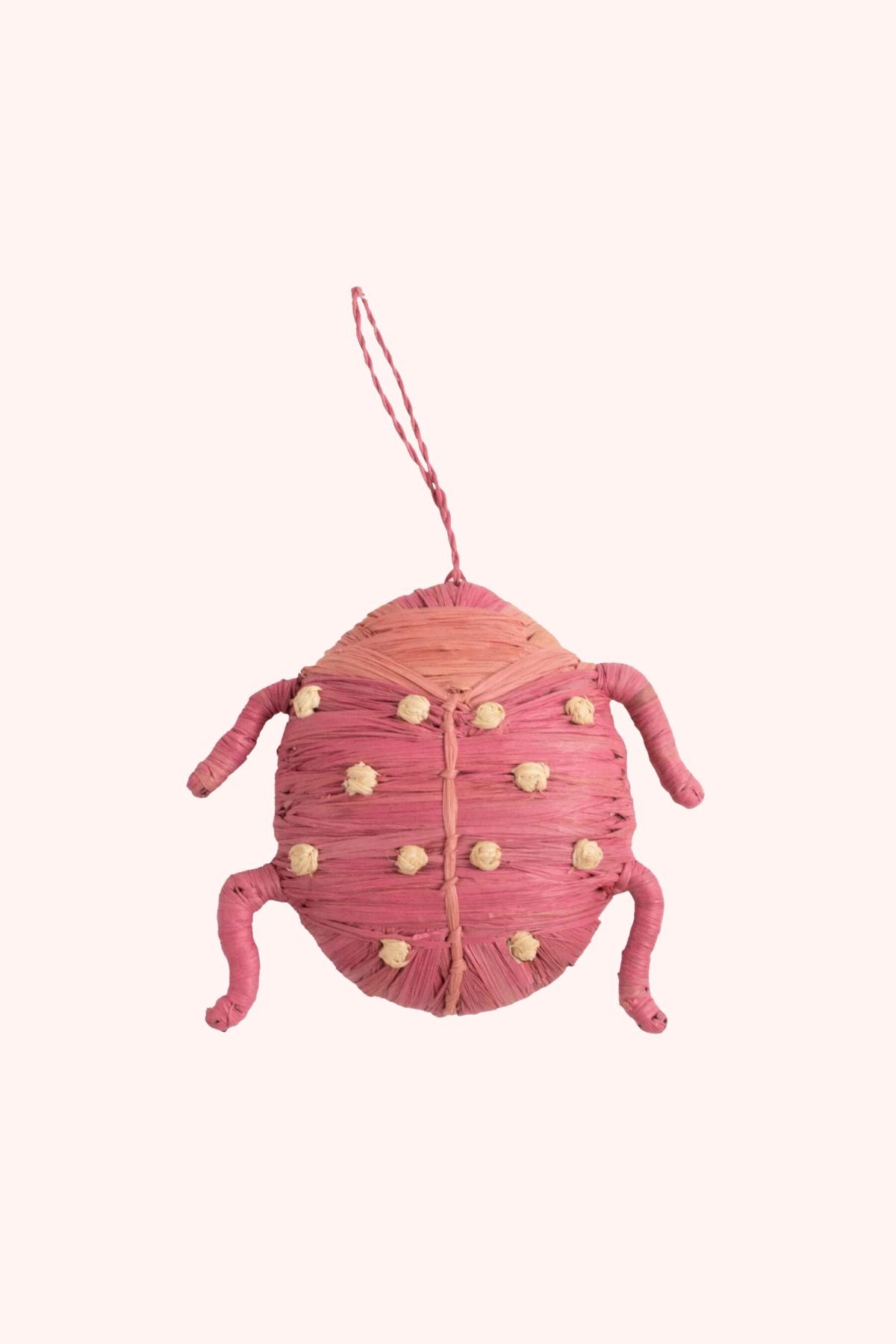 pink woven beetle ornament
