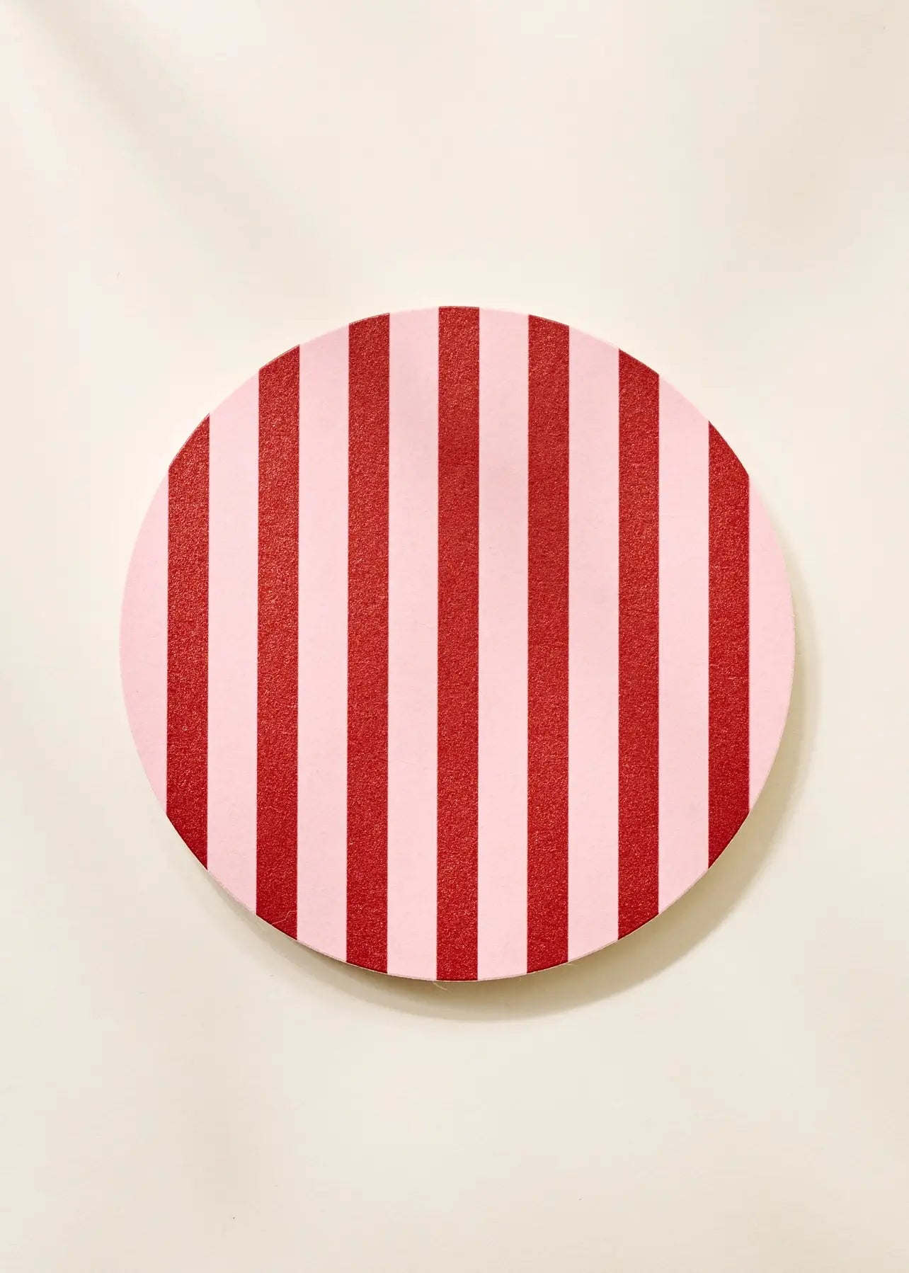 fun pink and red striped coasters