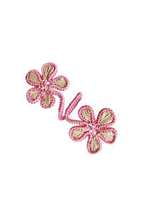 woven napkin ring- pink flower napkin ring by coro cora