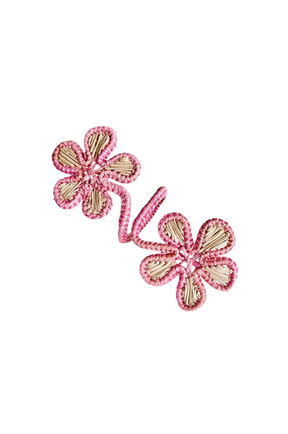 woven napkin ring- pink flower napkin ring by coro cora