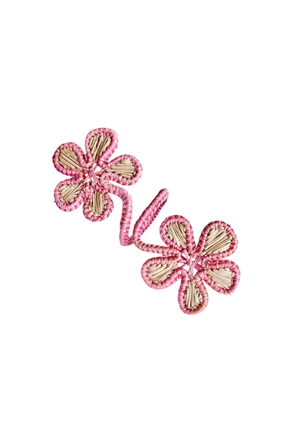 woven napkin ring- pink flower napkin ring by coro cora
