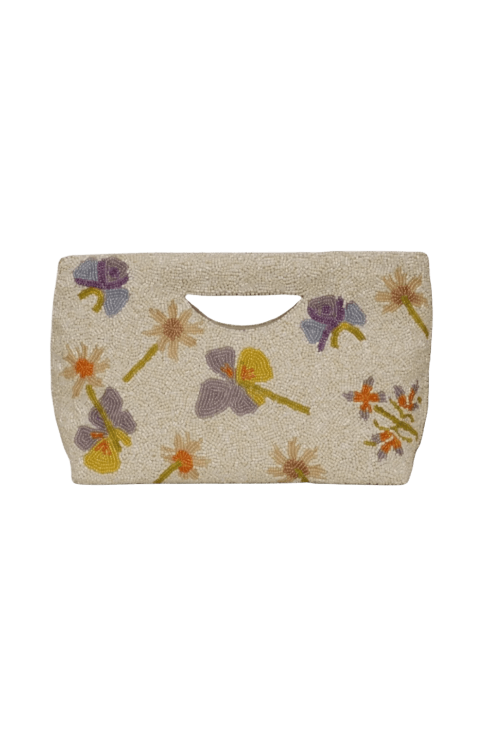 dried flowers beaded bridal clutch - wallflower