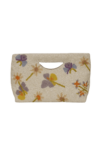 dried flowers beaded clutch - wallflower