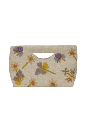 dried flowers beaded bridal clutch - wallflower