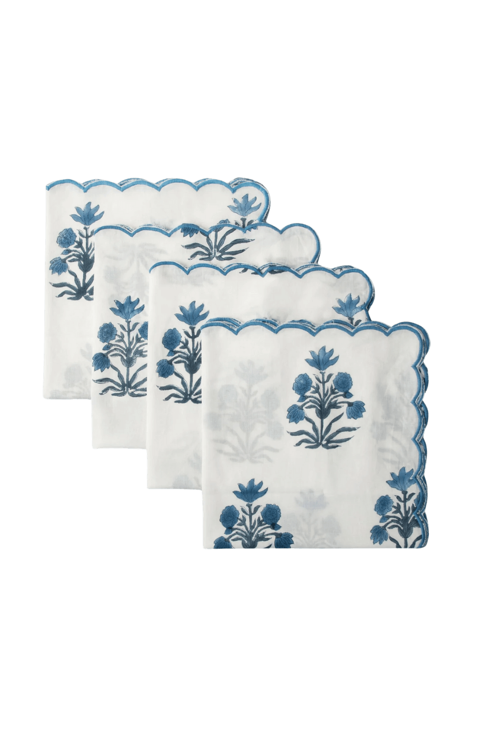Azure Floral Cloth Napkin Set