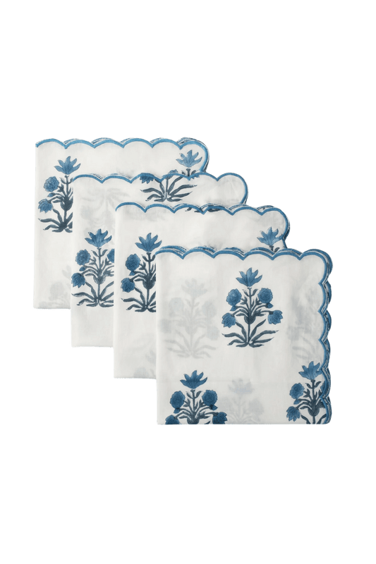 Azure Floral Cloth Napkin Set
