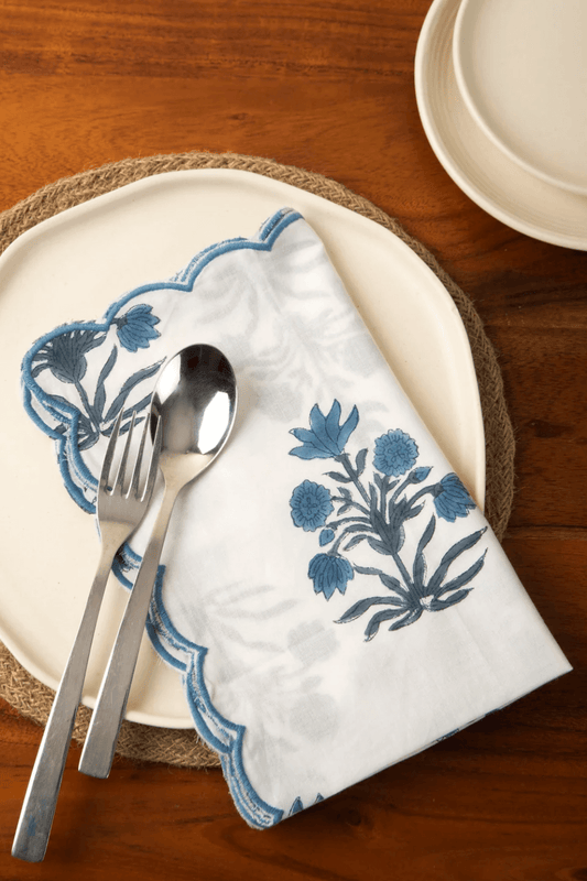 Azure Floral Cloth Napkin Set