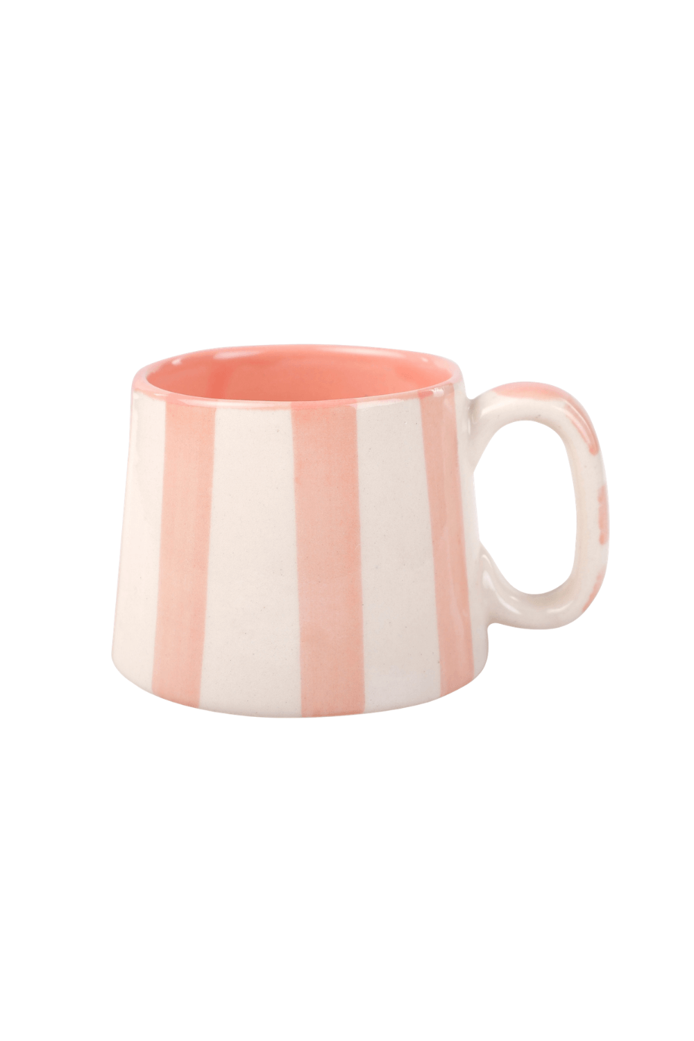 Handmade Pink Striped Ceramic Tea Cups / Coffee Mug