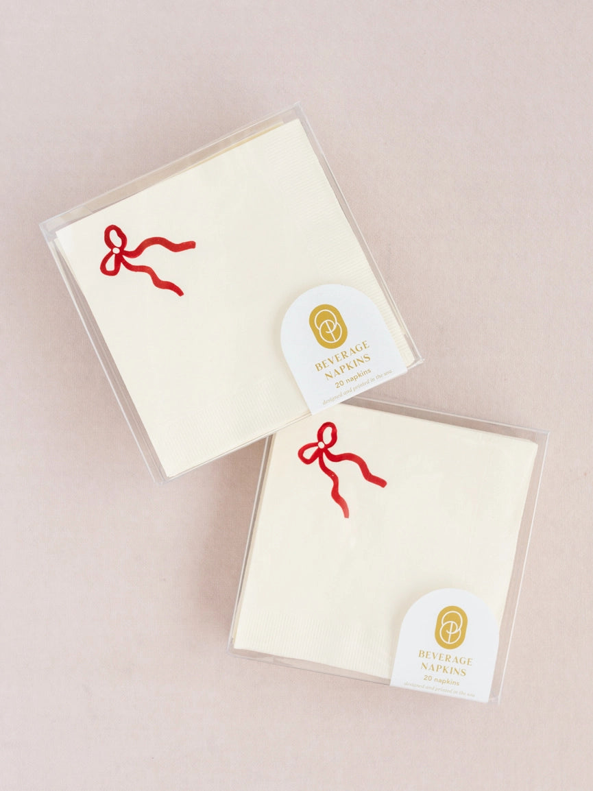 red bow napkins - shop paper cocktail napkins on wallflower