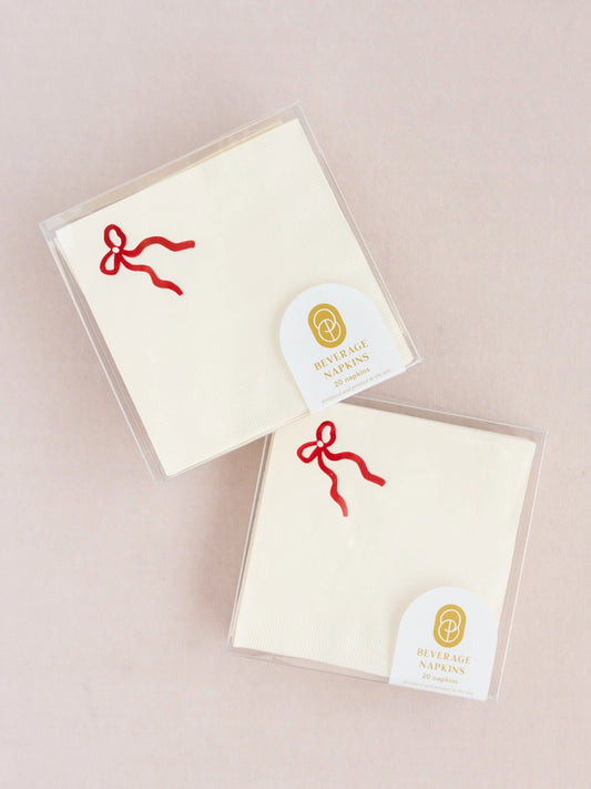 red bow napkins - shop paper cocktail napkins on wallflower