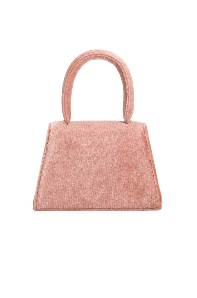 Melie Bianco mini bow bag in velvet blush from shop wallflower
