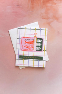 sardines illustration - shop cute greeting cards on wallflower