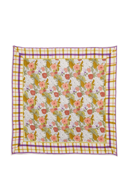 indian block print floral square scarf