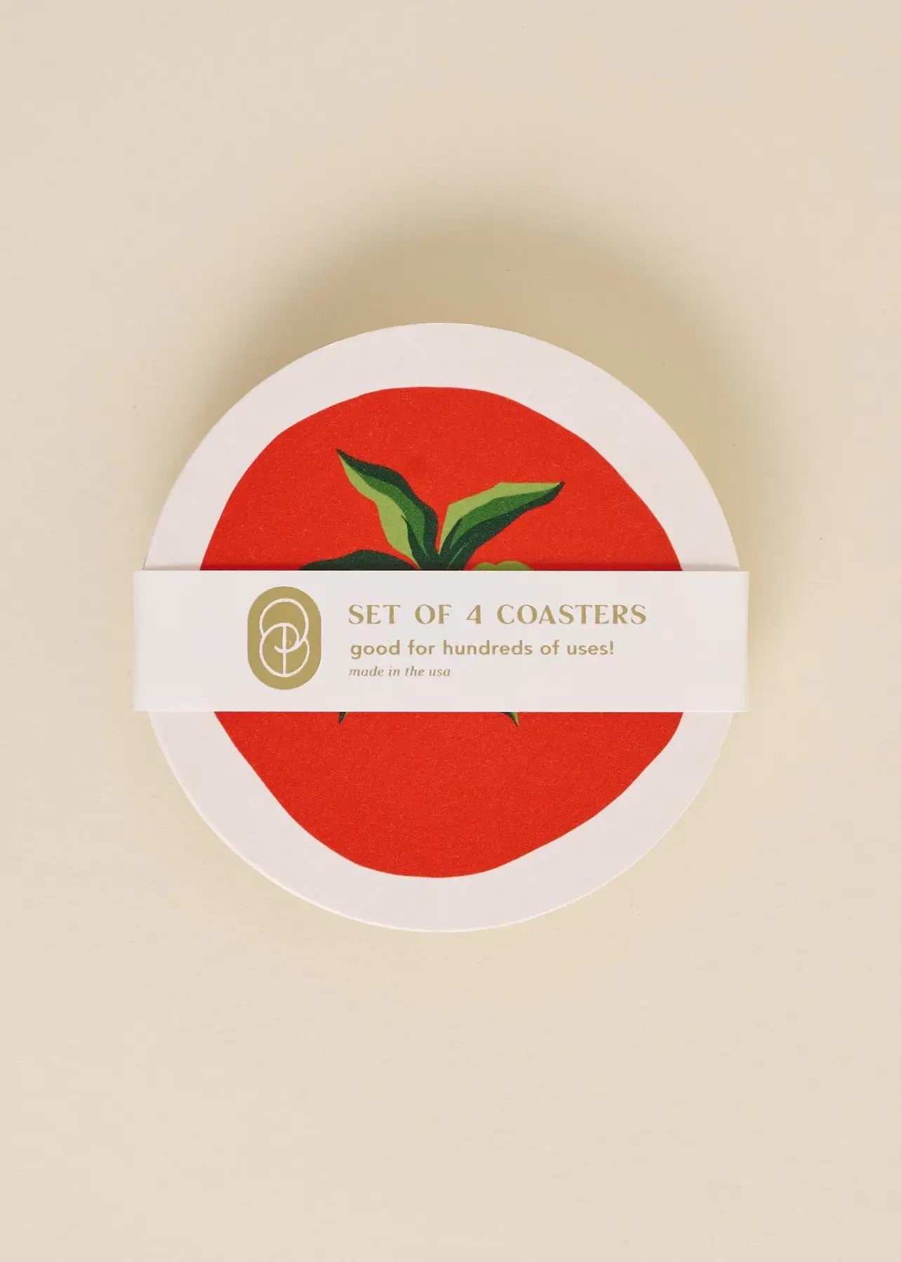 set of four fun tomato coasters - small gift ideas from wallflower