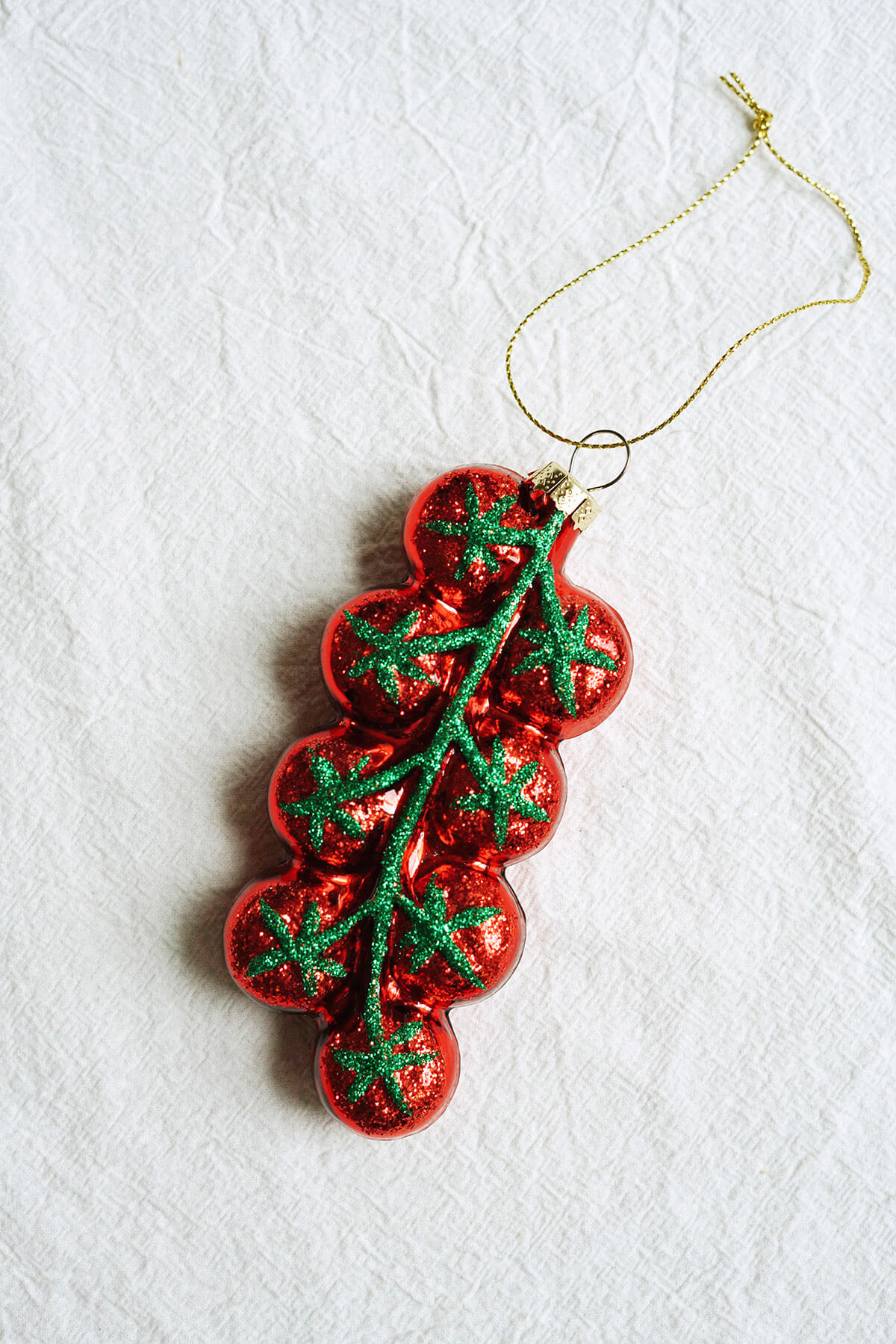 cute glitter glass tomato ornament