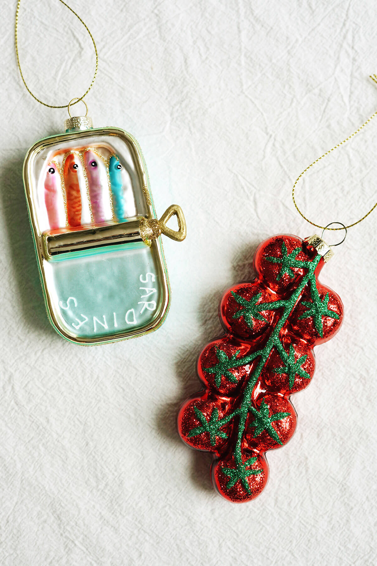 cute glitter glass tomato ornament