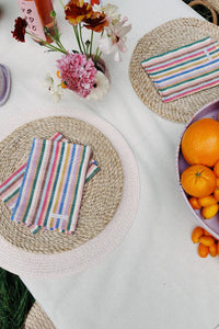colorful summer table decor by wallflower