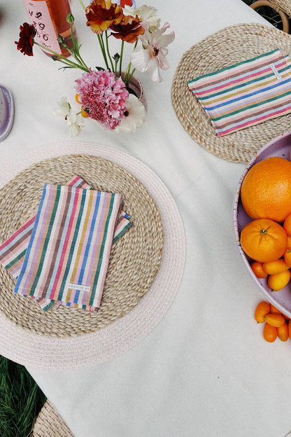 colorful summer table decor by wallflower