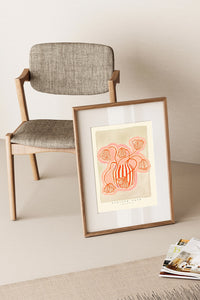 red + pink vase whimsical art print