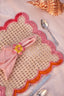wavy pink placemats - fair trade woven place mat with pink + orange