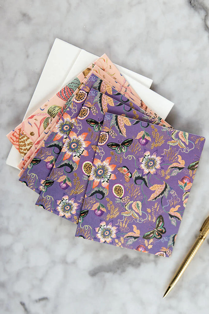 greeting card box set - wondergarden lilac
