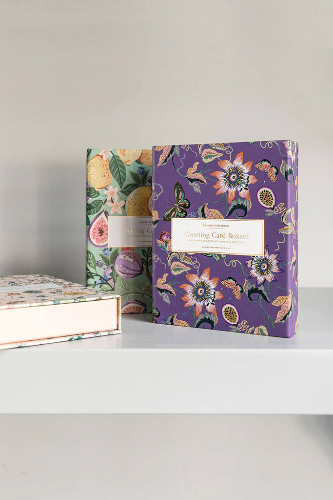 greeting card box set - wondergarden lilac