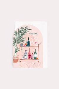 bar cart cheers congrats greeting card ✿ shop wallflower