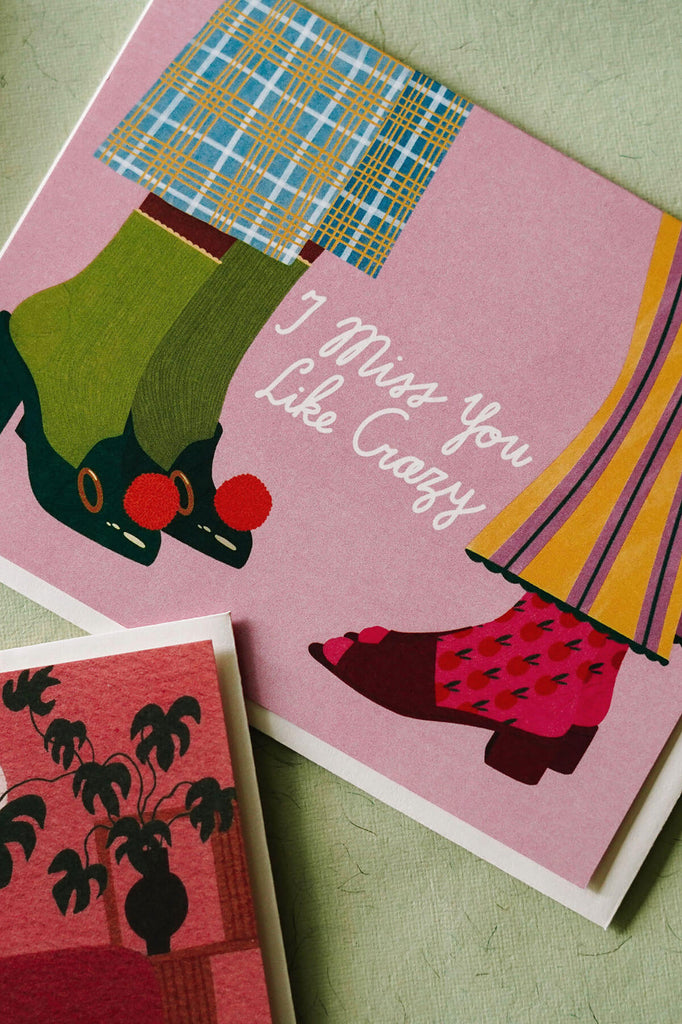 quirky miss you card 