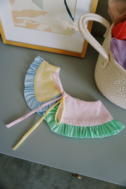 pastel colorblock detachable collar