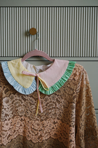 pastel colorblock detachable collar