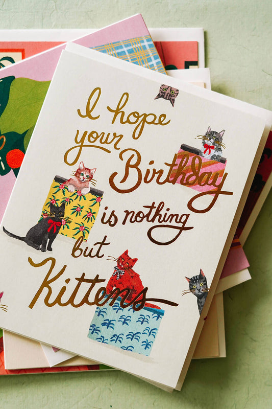 Cat Birthday Card "Nothing But Kittens" - Cute Cat Greeting Card from Wallflower