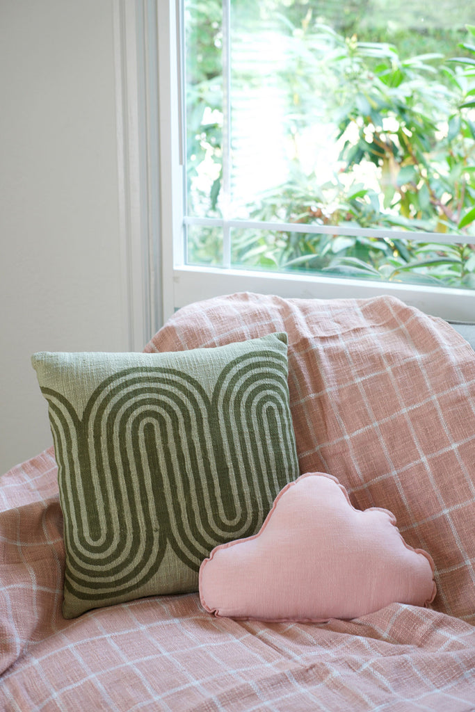 sage green boho pillow ✿ 18x18" throw pillow with insert ✿ wallflower