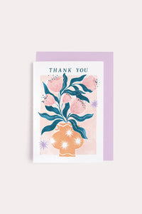 flowers in vase thank you card