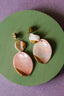 Pink Marbled Oval Ceramic Earrings