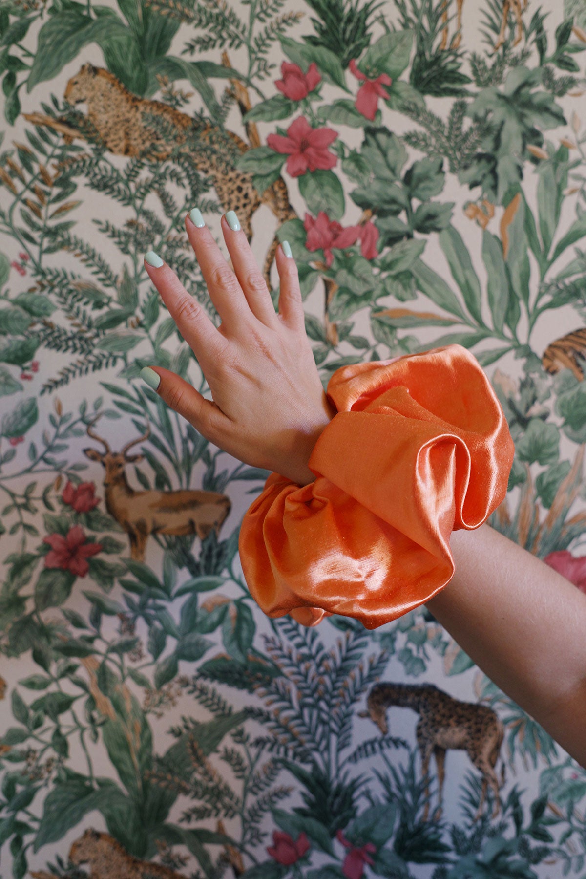 Wylda Hemp Silk Oversized Scrunchie - Tangerine