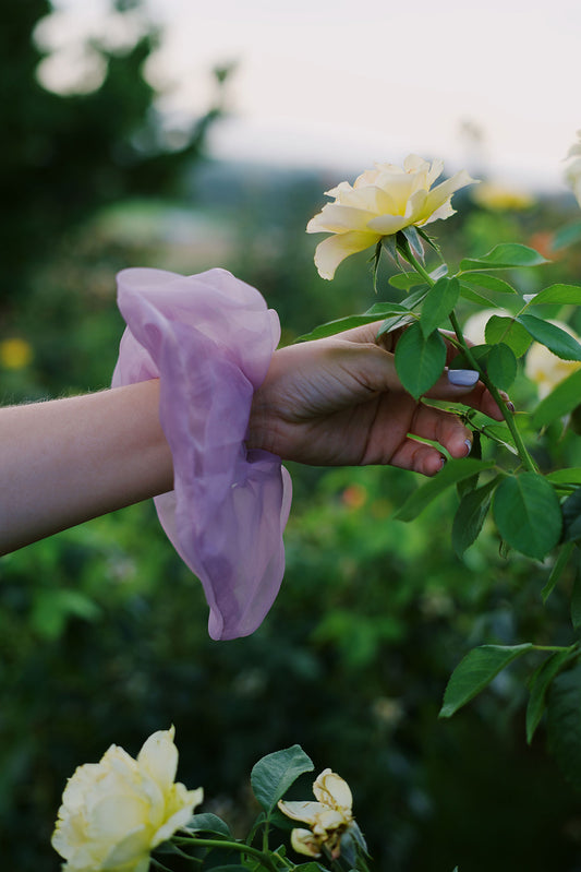 lavender silk oversized scrunchie