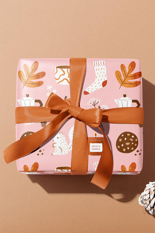 cute autumn gift wrapping paper
