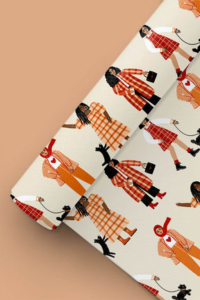 checkered girls gift wrapping paper