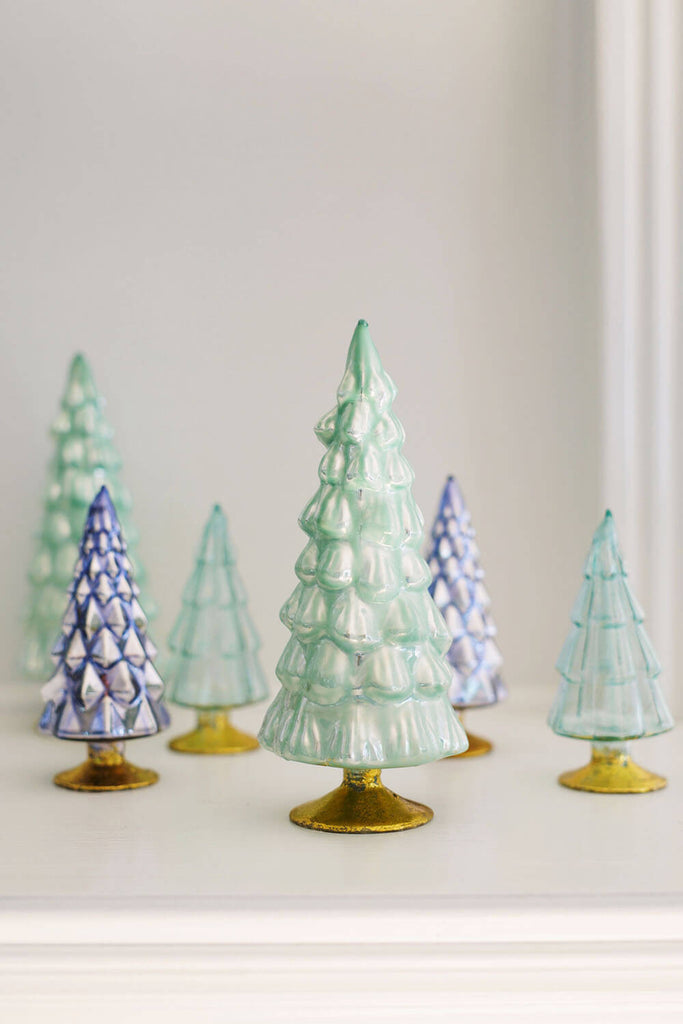 cody foster blue green glass christmas trees