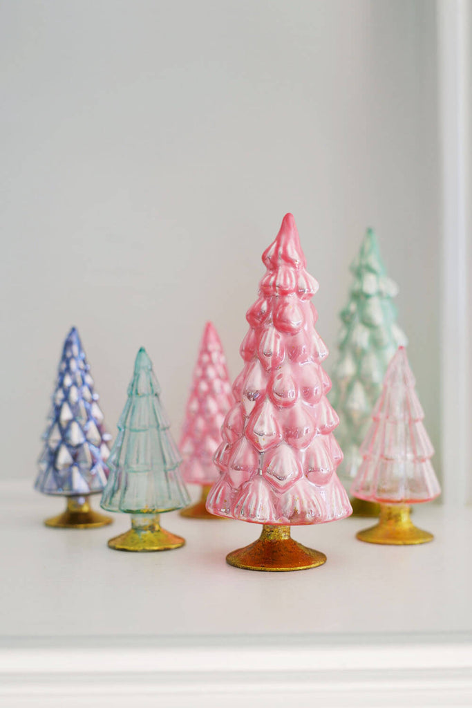 cody foster pink and blue glass christmas trees