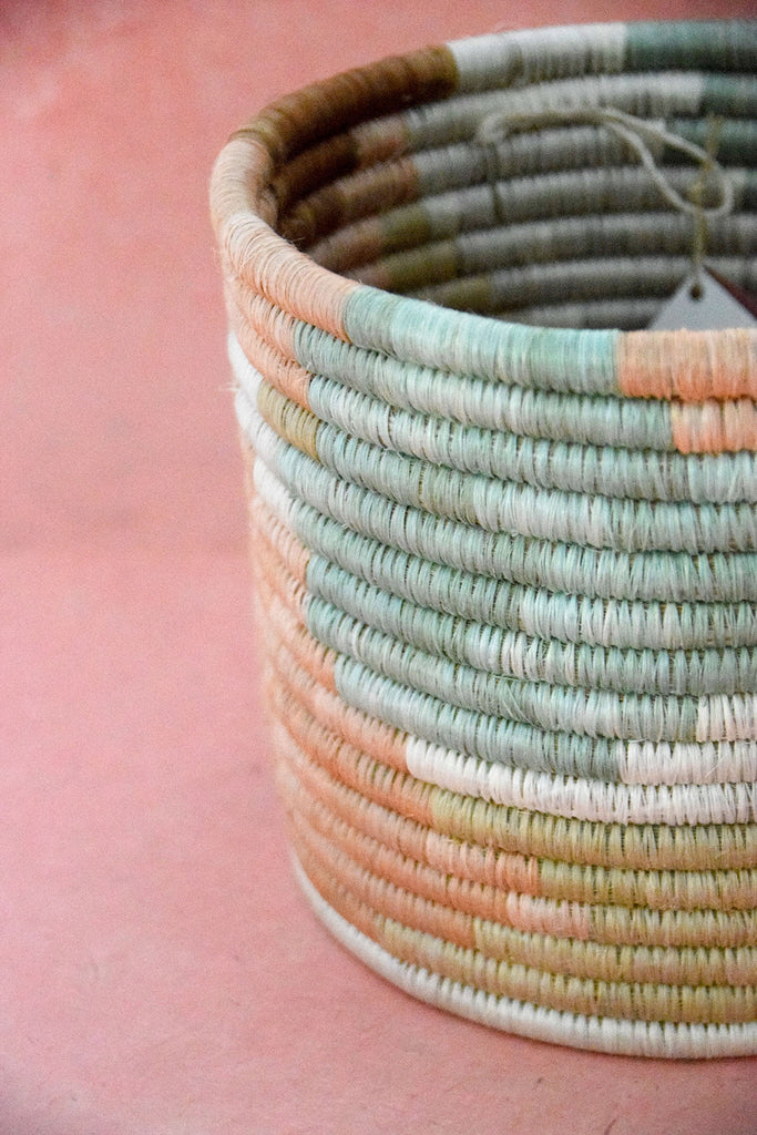sustainable storage basket ✿ woven pastel basket ✿ shop decor on wallflower