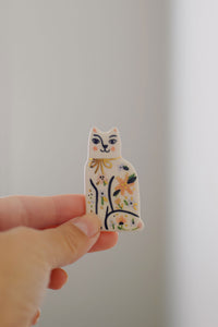 cute pink floral cat brooch only on wallflower shop